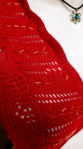 Bolero Crochet Y2K Vintage Rojo