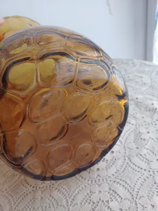 Jarrón de cristal ámbar con asas Gordiola