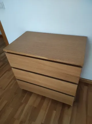 Cómoda 3 cajones madera 80x48x78
