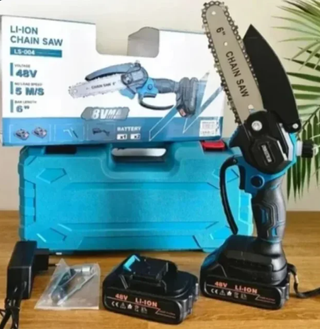 Motosega elettrica portatile 6'' con 2 batterie