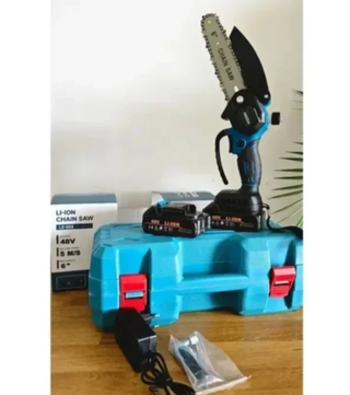 Motosega elettrica portatile 6'' con 2 batterie