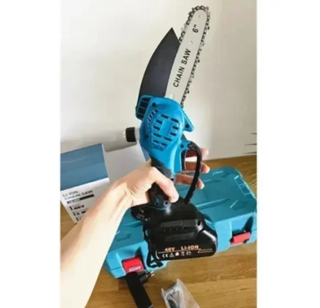 Motosega elettrica portatile 6'' con 2 batterie