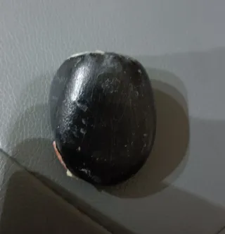 Piccolo sasso fermacarte con fiori in decoupage