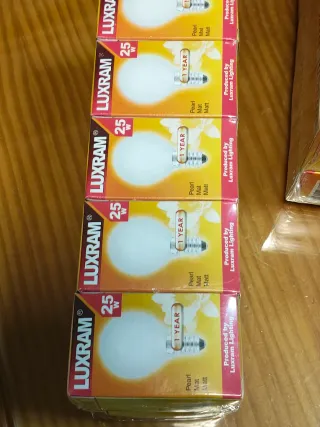Lote 40 bombillas Luxram 25W rosca fina