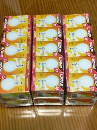 Lote 40 bombillas Luxram 25W rosca fina