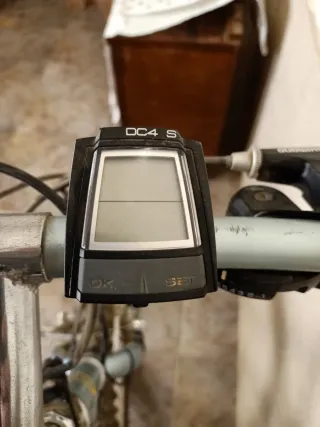 Bicicleta de montaña plateada