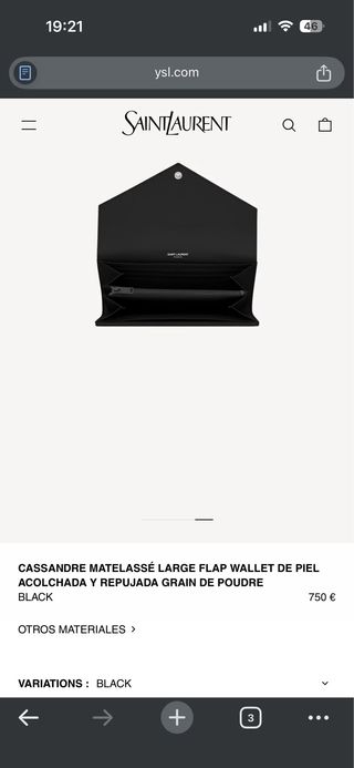 Bolso YSL Cassandre Negro