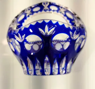 Cesta Cristal Bohemia Azul