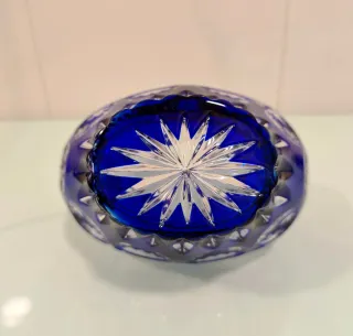 Cesta Cristal Bohemia Azul