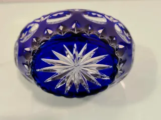 Cesta Cristal Bohemia Azul