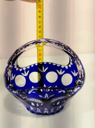 Cesta Cristal Bohemia Azul