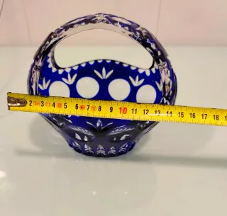 Cesta Cristal Bohemia Azul