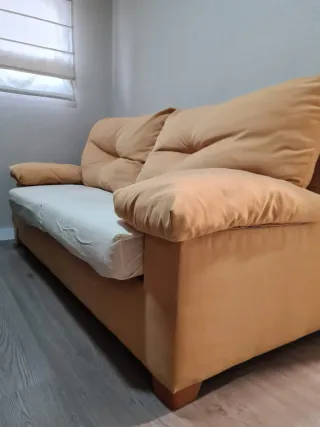 Sofá 3 plazas microfibra beige