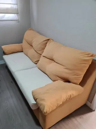 Sofá 3 plazas microfibra beige