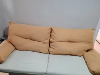 Sofá 3 plazas microfibra beige