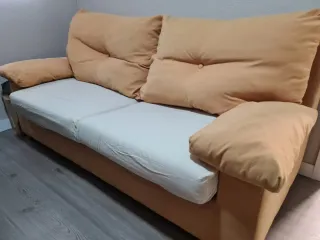 Sofá 3 plazas microfibra beige