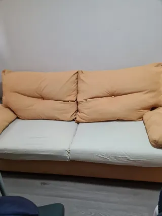 Sofá 3 plazas microfibra beige