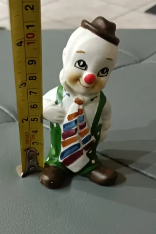 Statuina Clown in ceramica dipinto a mano