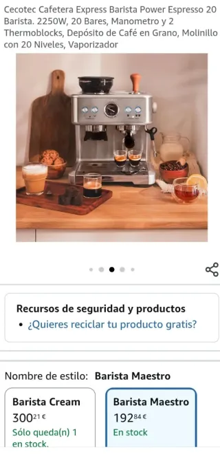 Cafetera Cecotec Barista Power Espresso 20