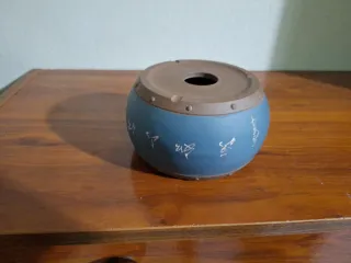 Vaso de bonsai em cerâmica azul