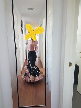 Falda flamenca Lola Azahares negra lunares