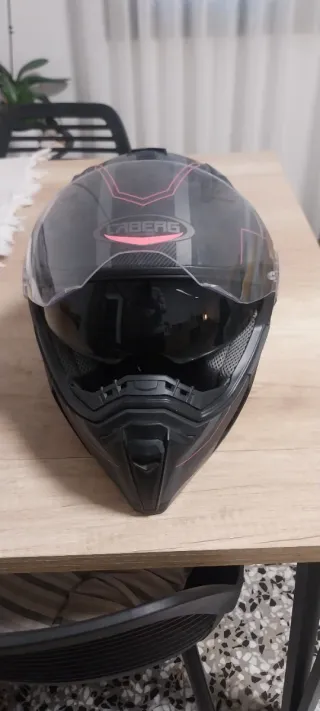 Casco Moto Negro y Rosa para chica