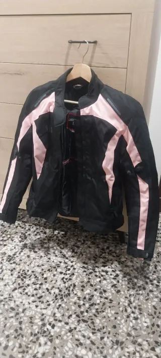 Casco Moto Negro y Rosa para chica