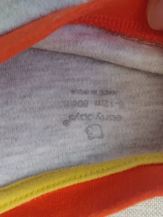 Lote 2 pijamas robots 6-12 meses azul y naranja