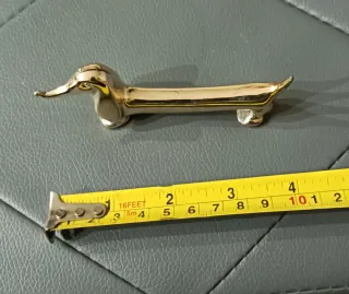 Statuina vintage cane Bassotto in Silver Plated