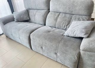 Sofá eléctrico 4 plazas gris