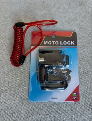 Candado disco freno + cable acero moto bici NUEVO