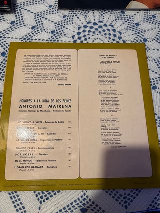 Vinilo Antonio Mairena Honores a la Niña