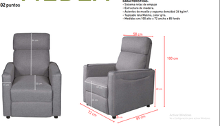 Butaca Oslo Relax Empuje Gris