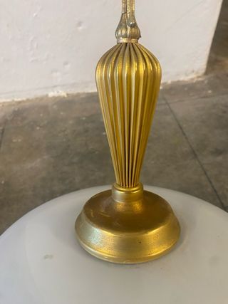 Lámpara Vintage Cristal Blanco y Dorado