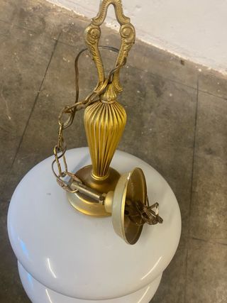 Lámpara Vintage Cristal Blanco y Dorado