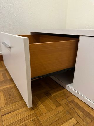 Mueble bajo TV 3 cajones blanco
