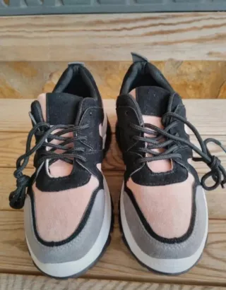 Zapatillas Chunky grises y rosas Nuevas T.35