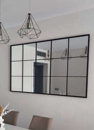 REBAJA Espejo ventana cuarterones forja industrial