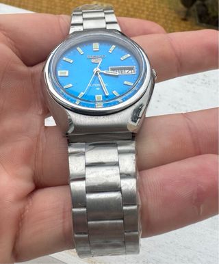 Reloj Seiko 5 Automático Esfera Azul Vintage