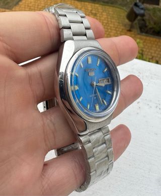 Reloj Seiko 5 Automático Esfera Azul Vintage