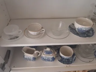 Juego 6 Tazas Café Vintage con Platillos