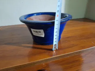 Vaso bonsai redondo Yixing azul