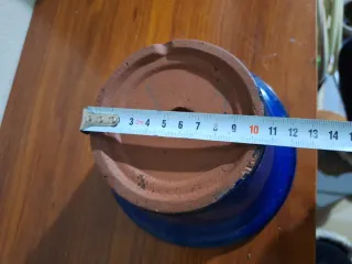 Vaso bonsai redondo Yixing azul