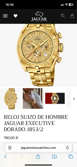 Reloj Jaguar Dorado Executive