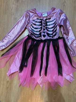 Disfraz esqueleto niña rosa