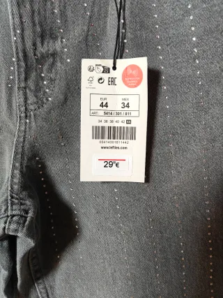 Vaquero gris strass Slim Wide Lefties nuevo