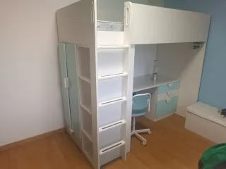 Cama nido con escritorio y armario