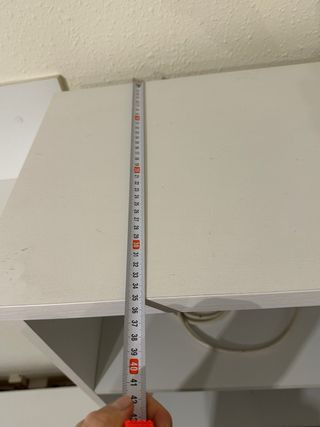 Mueble salón blanco con vitrina