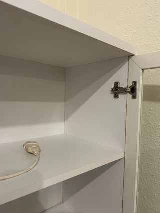 Mueble salón blanco con vitrina