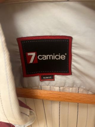 Camisa de rayas 7CAMICIE para hombre, moderna slim